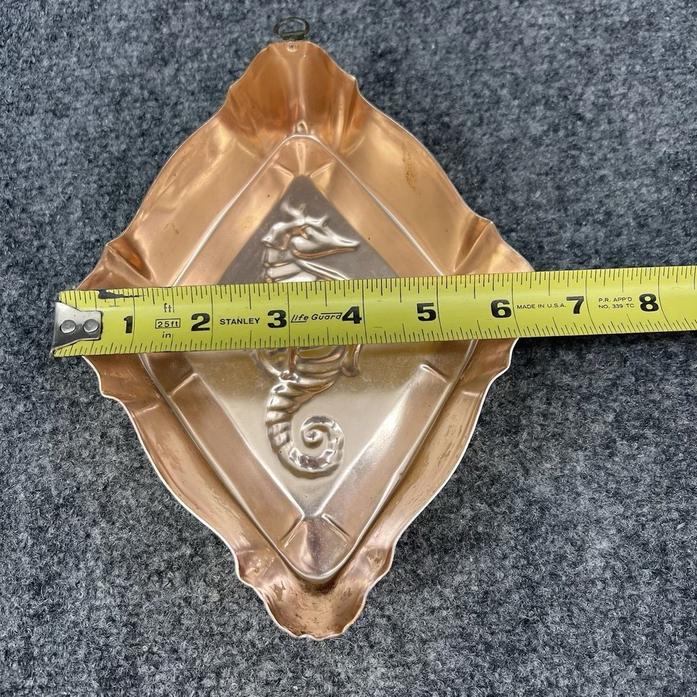 Vintage West Bend Crab Mold Seahorse Mold Copper Color Aluminum Ocean Country